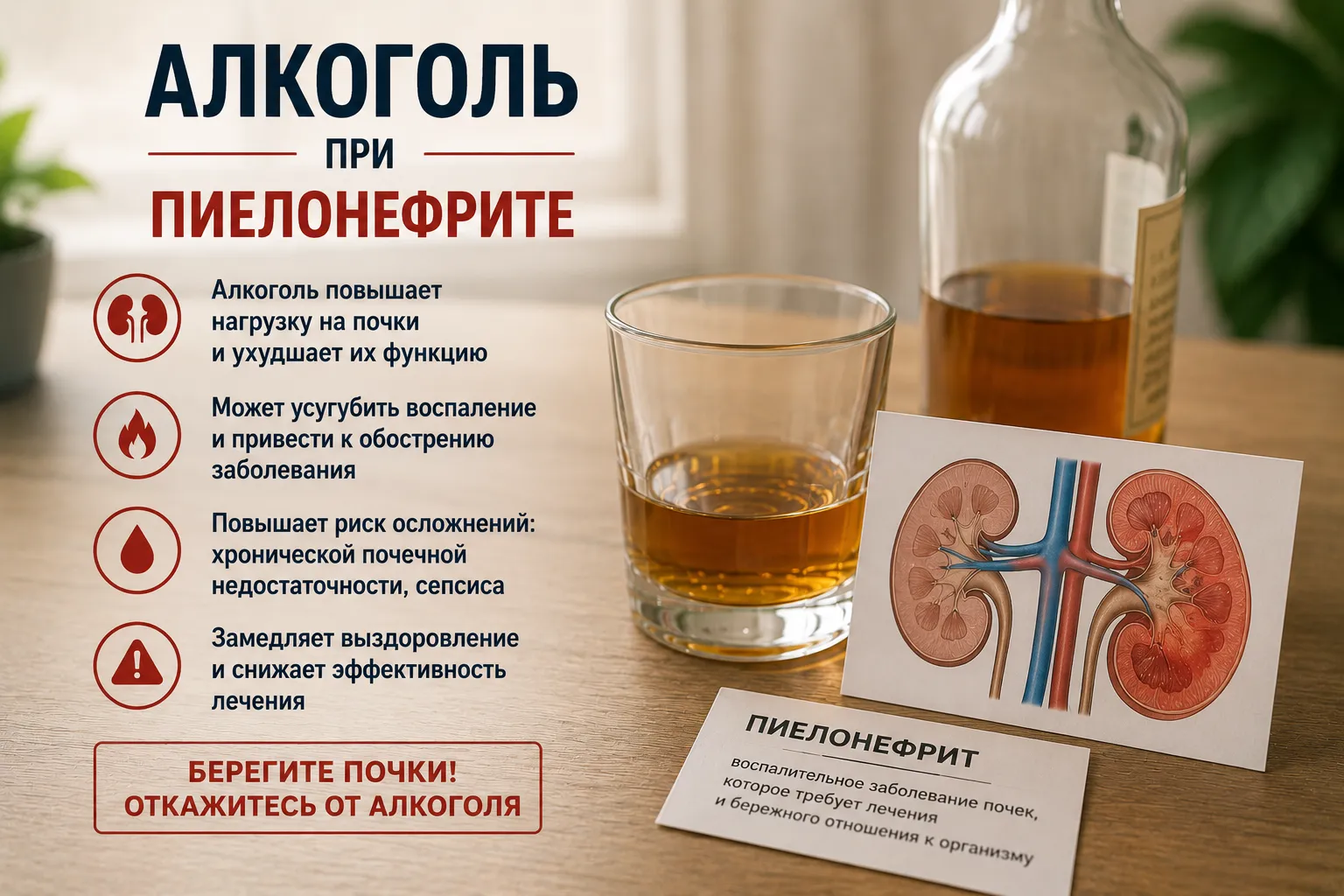 алкоголь при пиелонефрите